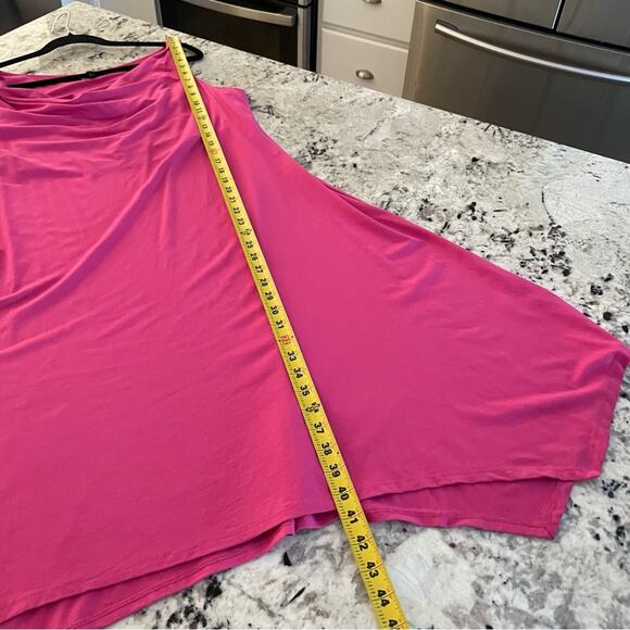 Eileen Fisher Sleeveless Cowl Neck Stretch Jersey Knit Dress in Pink Lotus Large - Picture 12 of 12